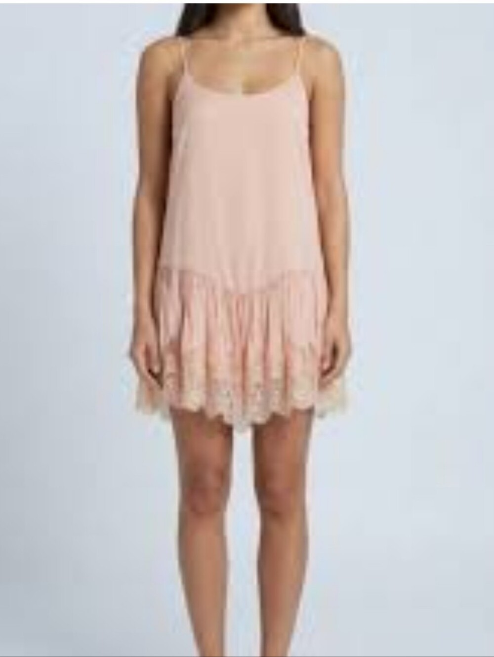 Zara Peach Satin Lace Trim Slip Dress Size XL NWT